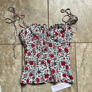 Realisation Par The Ana top in White Batik Floral